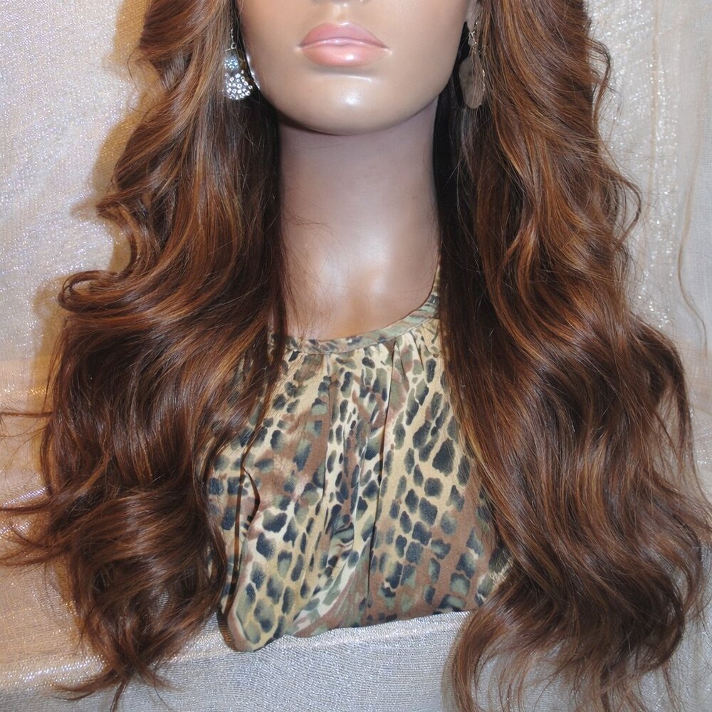 ✨1b/30 Money Piece Ombre 20 inch Human Hair Lace Wig 13x6 Versatile Look✨ - Picture 4 of 13